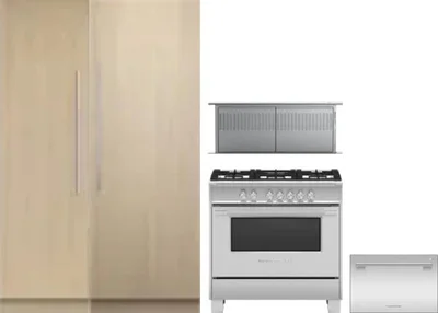 5 Piece Package Includes Refrigerator, Freezer, Range, Hood And Dishwasher